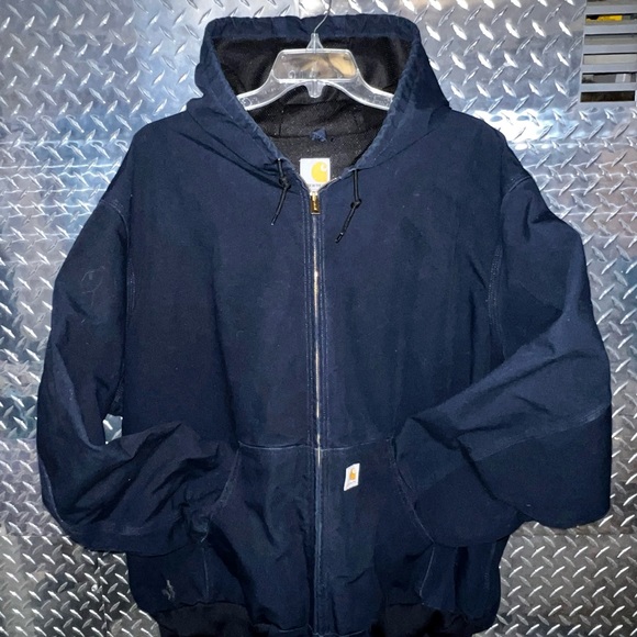 Carhartt Navy Duck Mesh Lined Hoody style Jacket - Picture 10 of 16